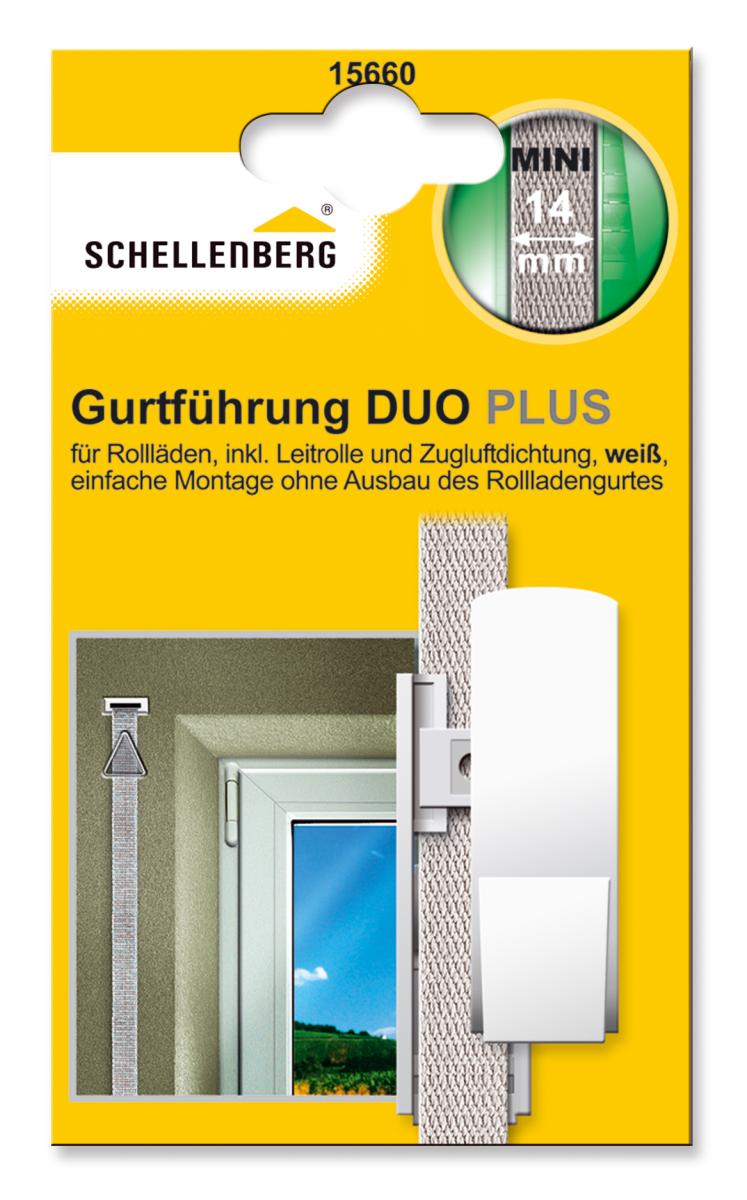 Schellenberg 15660 Gurtführung Duo Plus Mini inklusiv Zugluftdichtung und Leitrolle