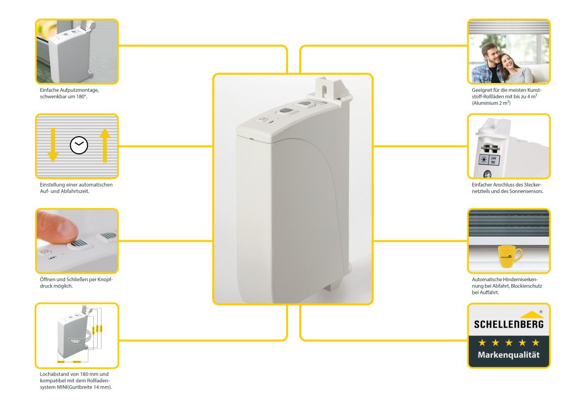 Schellenberg 22730 Enrollador de Cinta eléctrico, Instrucciones de Montaje  En Español, RolloDrive 105 Plus