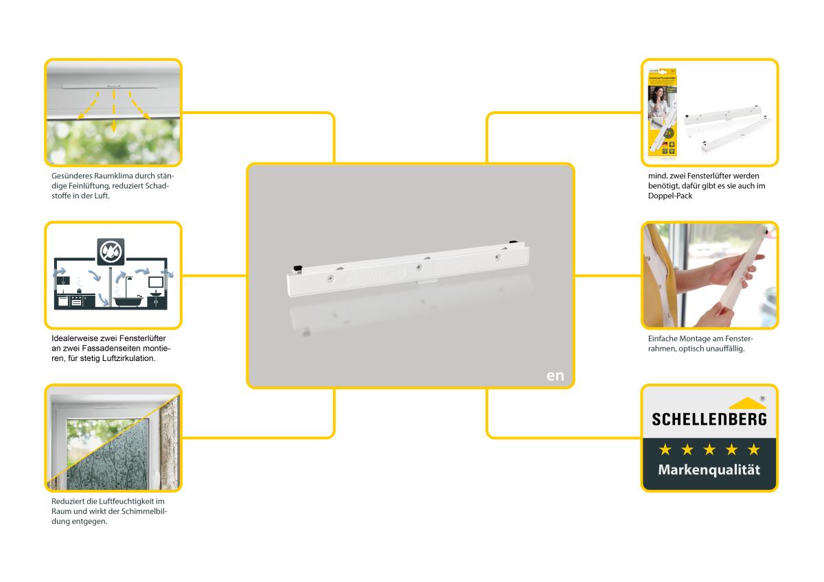 weiß Universal-Fensterlüfter, | SCHELLENBERG
