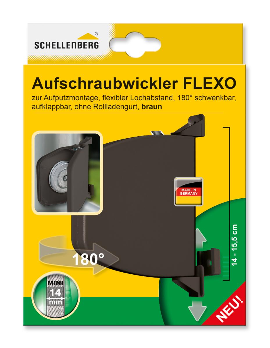 Aufschraubwickler FLEXO aufklappbar, braun | SCHELLENBERG