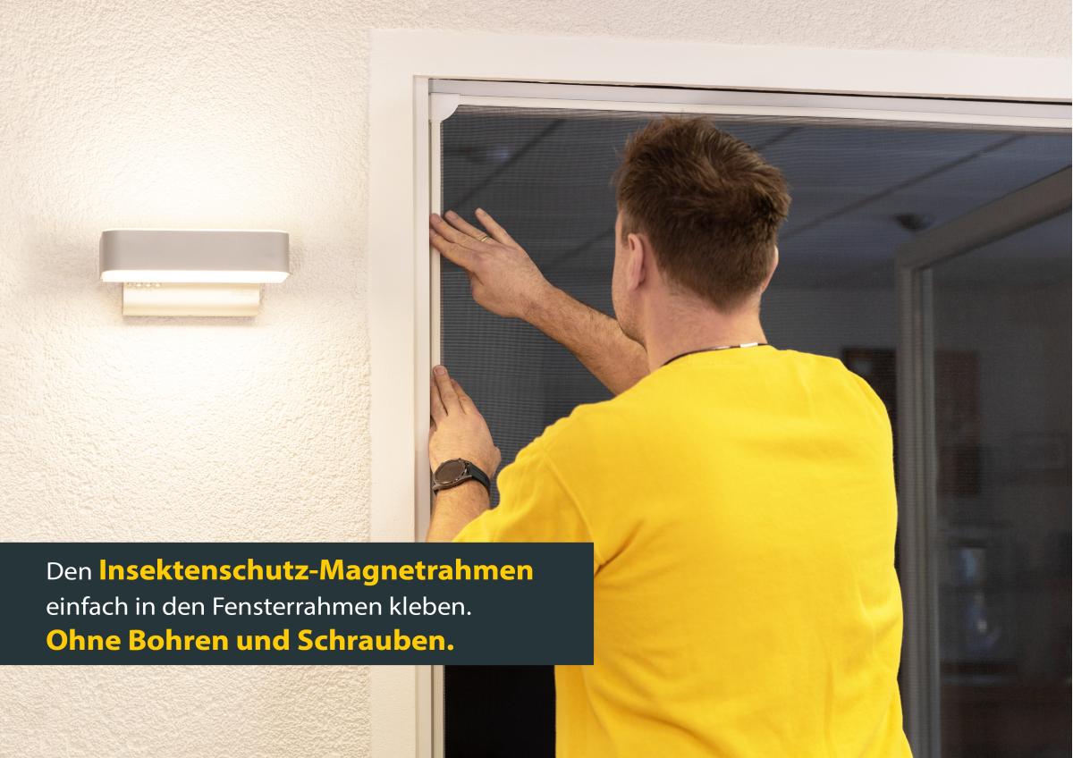 Trend Line Fliegengitter-Gewebe TrendLine Fliegenschutz-Magnetfenster 100 x  120 cm, Mit Rahmen, Profilmaterial: Aluminium