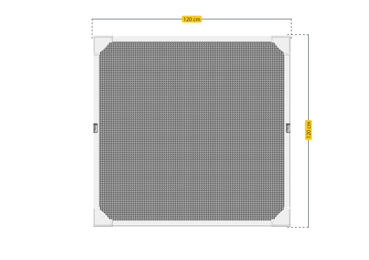 STRMAX Fliegengitter Fenster,DIY Verstellbarer Magnetischer Fensterschutz,  Einfache Installation, Weißer Rahmen, Verschlüsseltes Netz, 54 Größen  (Color : Grey mesh, Size : 110x130cm) : : Baumarkt