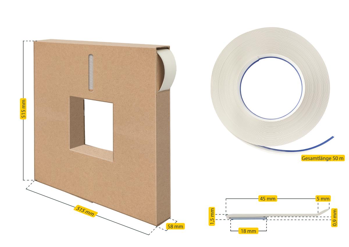 SCHELLENBERG Zierleiste »PVC-Flachleiste«, selbstklebend, 1,5 m Länge, 3 cm  Breite auf Rechnung