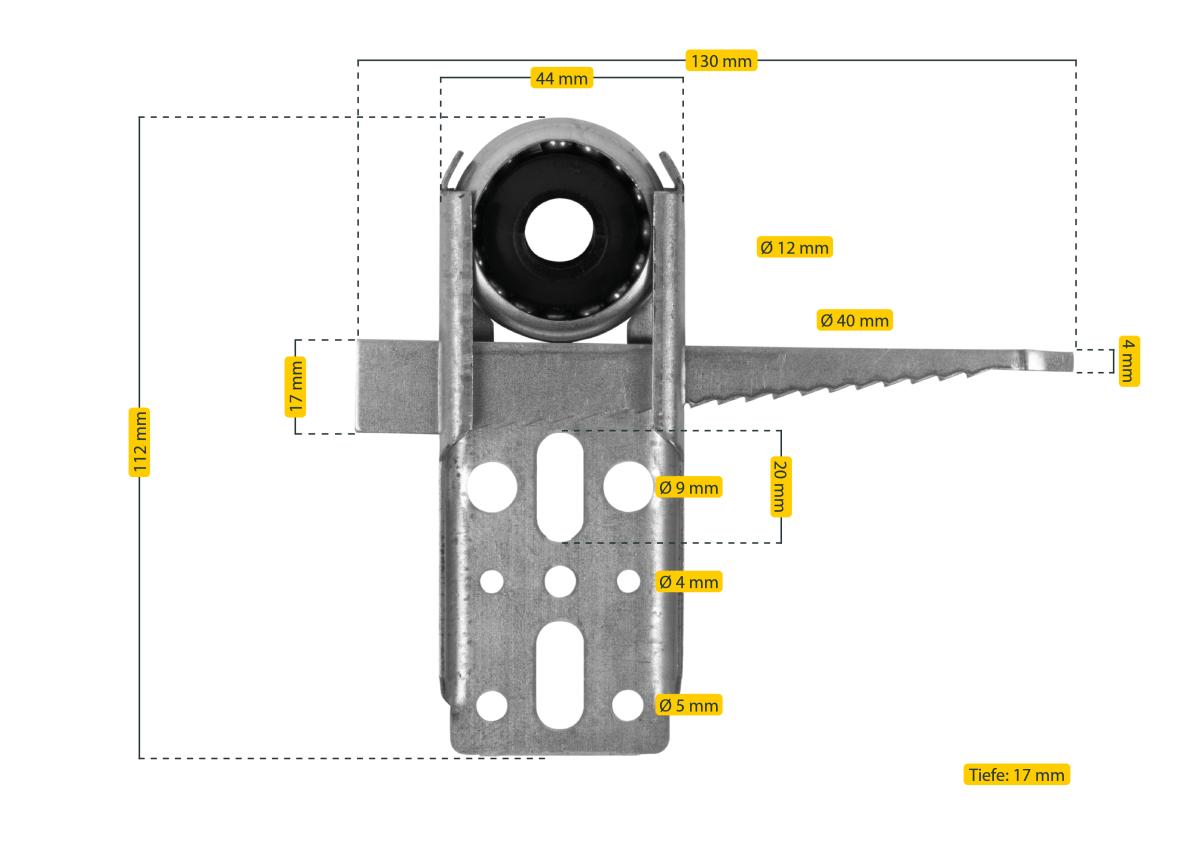 Artikel 81001040 - Lagerbock starr, breite Ausführung für  Zylinderdurchmesser 40mm Gegenlager für Gabelbefestigung