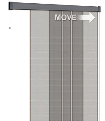 Schellenberg Tür Fliegengitter Teleskopvorhang 105-130 x 250 cm Breite  verstellbar anthrazit