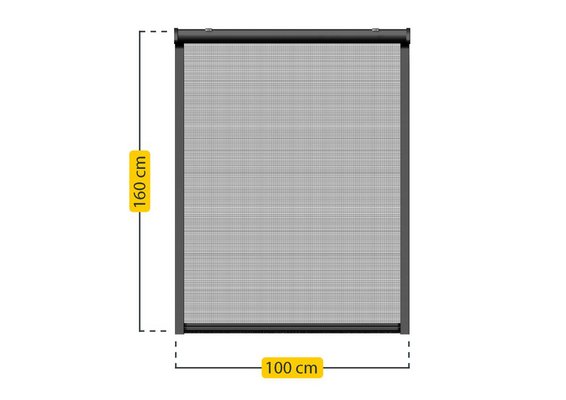 | x cm, Insektenschutz-Rollo 160 anthrazit für Fenster, 100 SCHELLENBERG