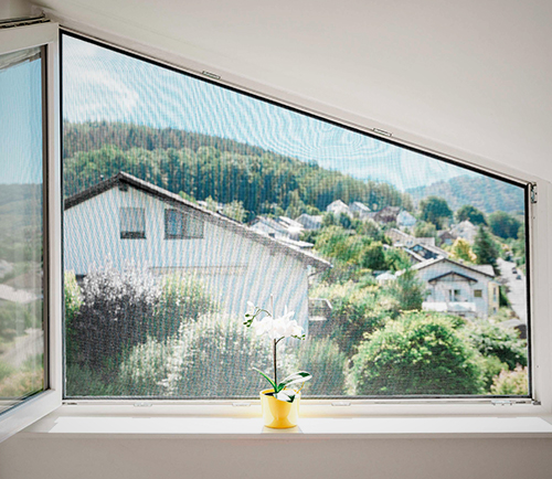 Insektenschutz für nicht rechtwinklige Fenster